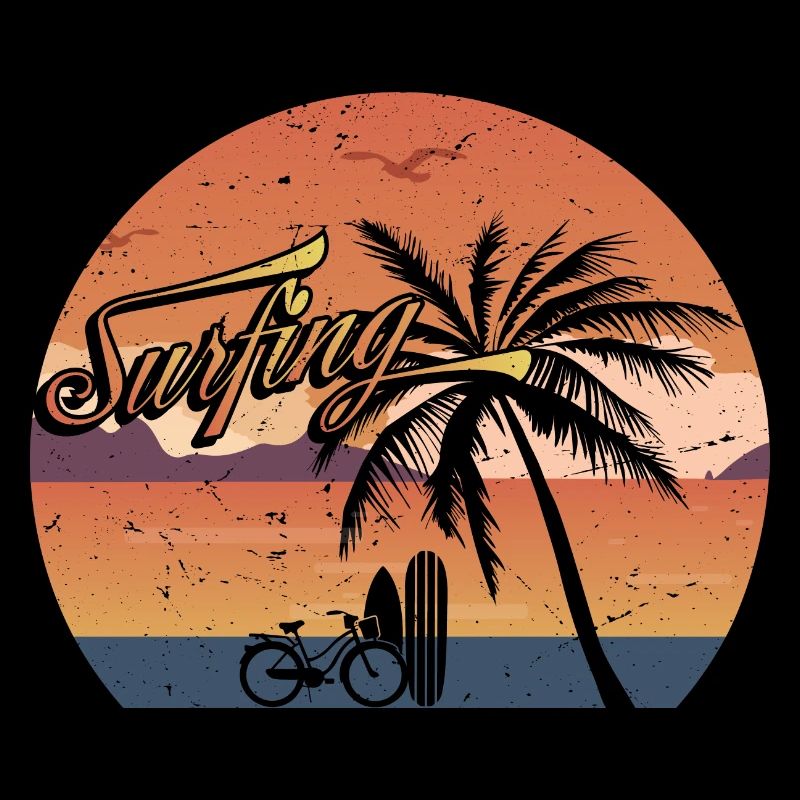 Surf Board Surfer Retro Vintage