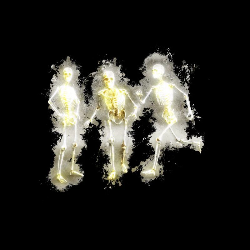 Skeleton bones Halloween glowing bright