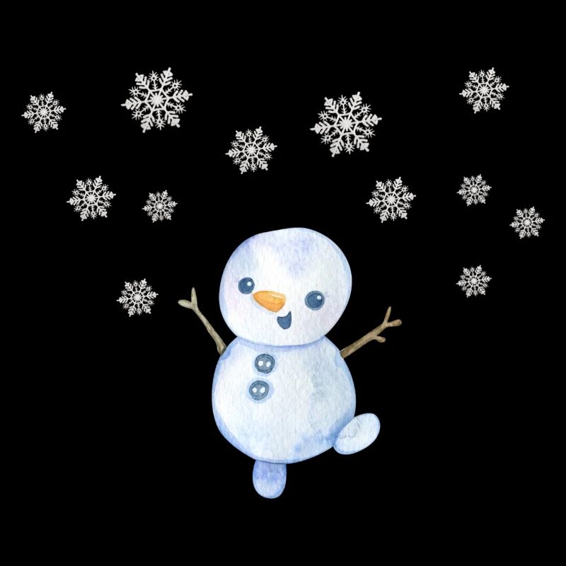 Schneemann mit Schneeflocken