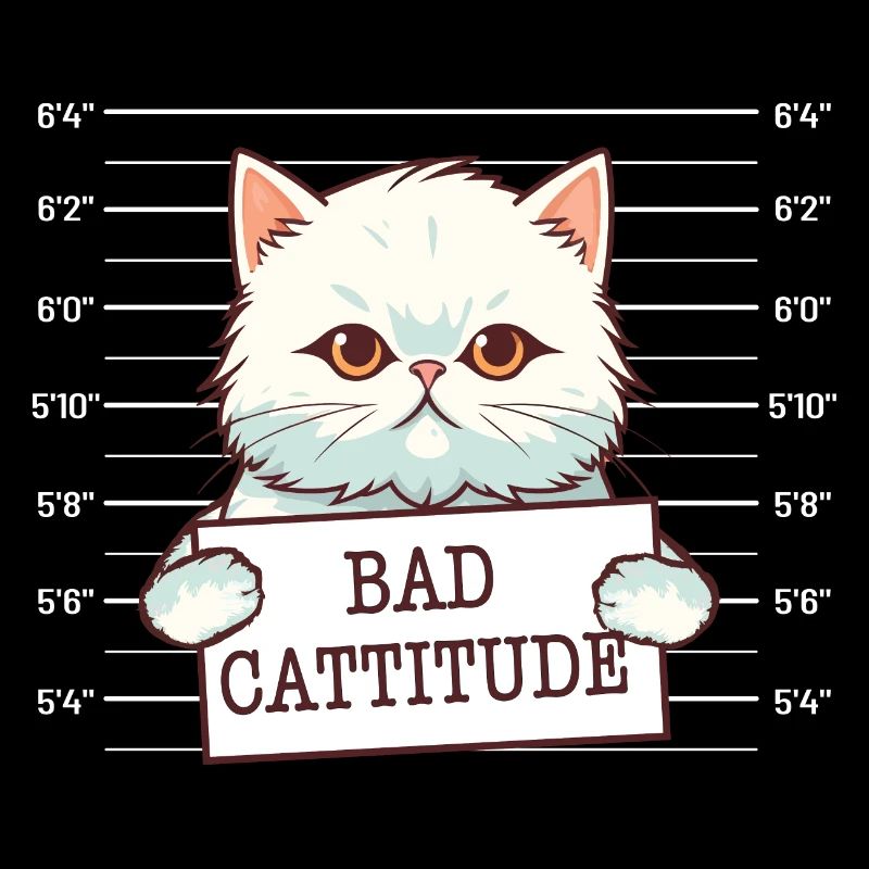 Bad Cattitude Funny Cat Lover Kitten Owner