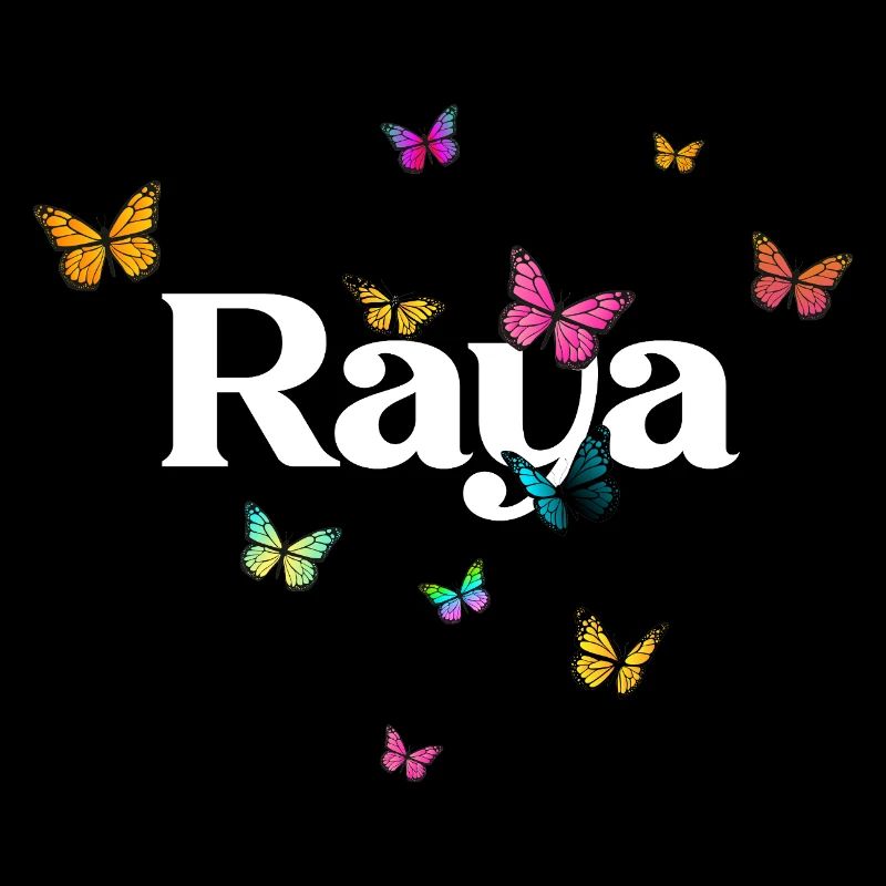 RAYA - Schöner Mädchen Name mit Schmetterlingen