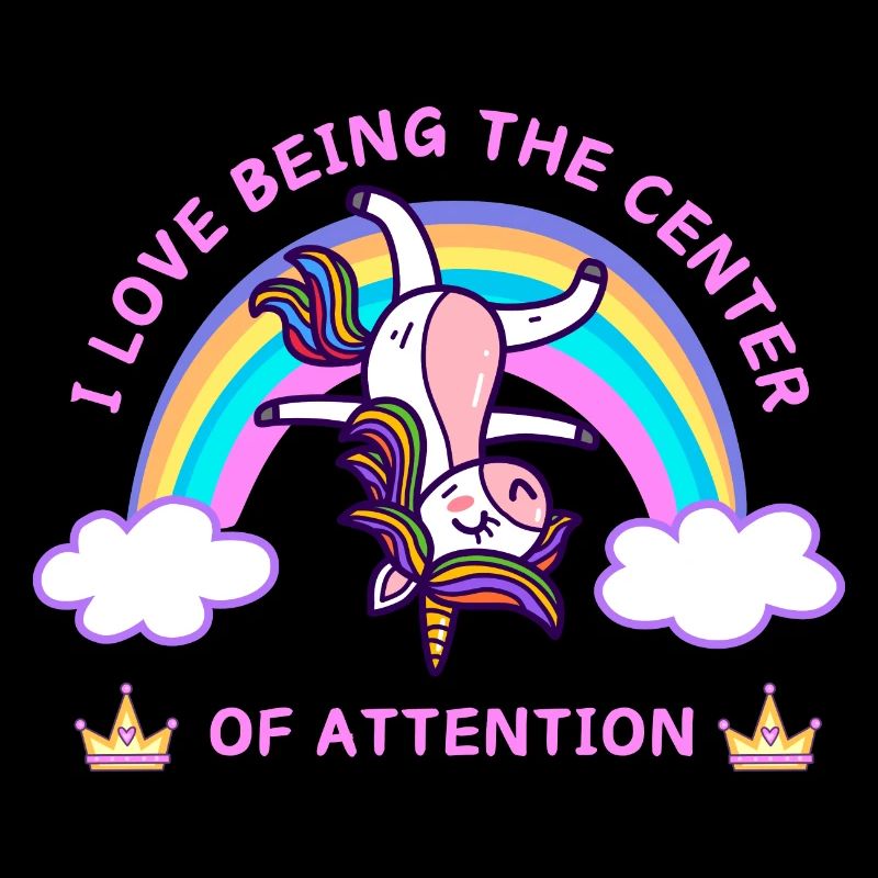 J’adore être le centre d’attention.Licorne drôle