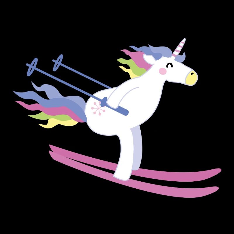 Einhorn auf Ski