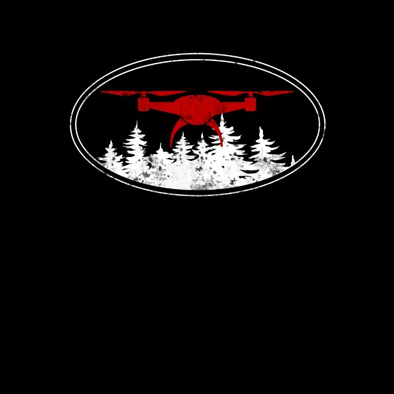 Drone drone logo with forest vintage we