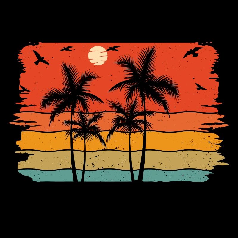 Sunset beach summer gift beach retro