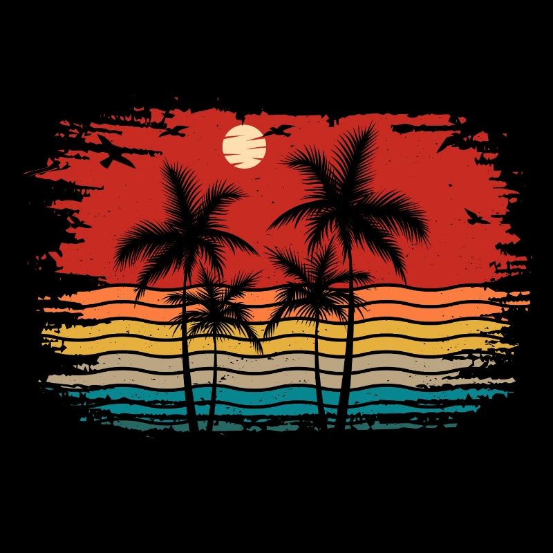 Sunset beach summer gift beach retro