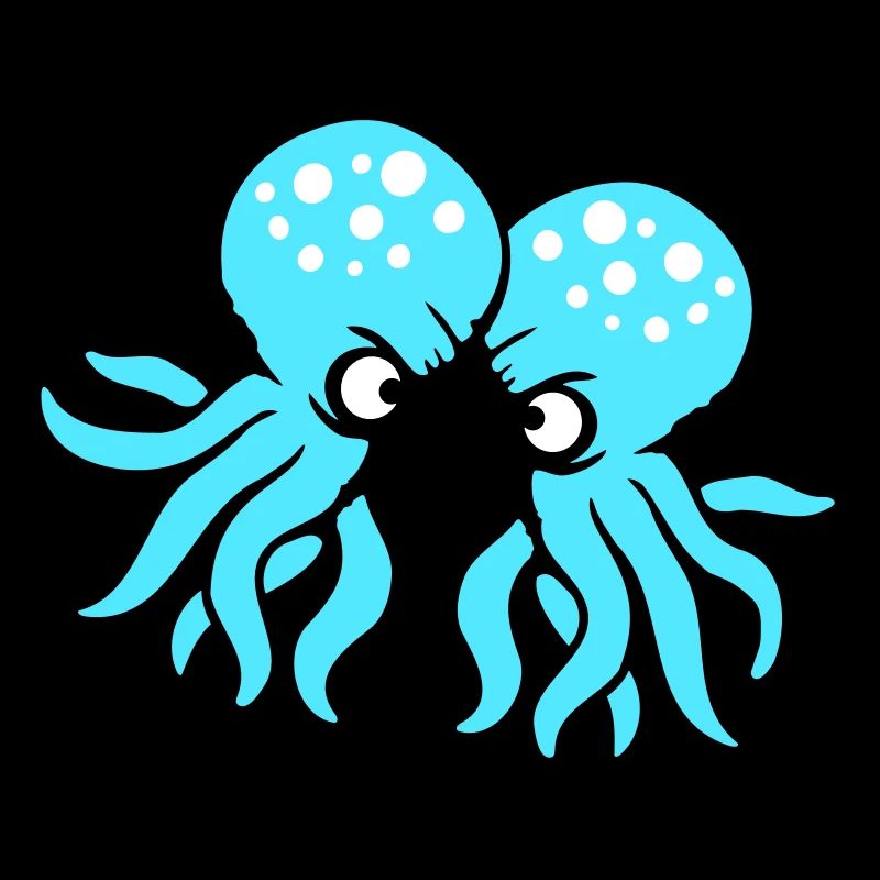 2 Octopus Friends Two Fighting Enemies Rivals