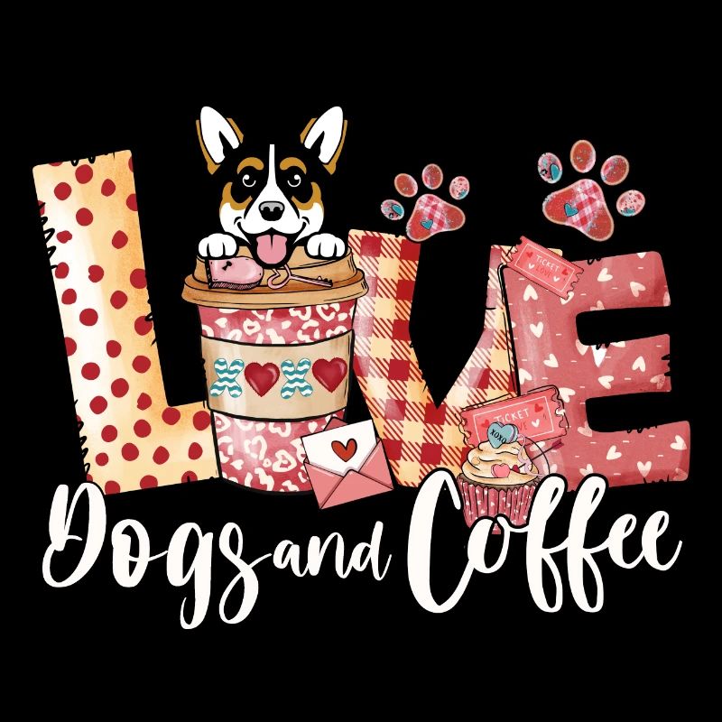 Corgi chien café amant chien maman Saint-Valentin