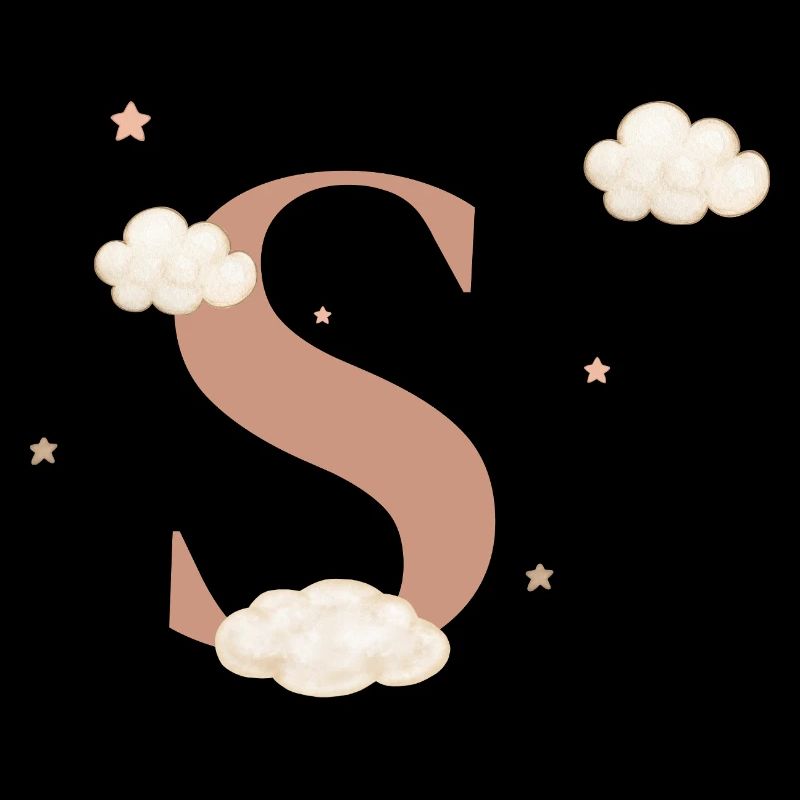Letter s clouds stars
