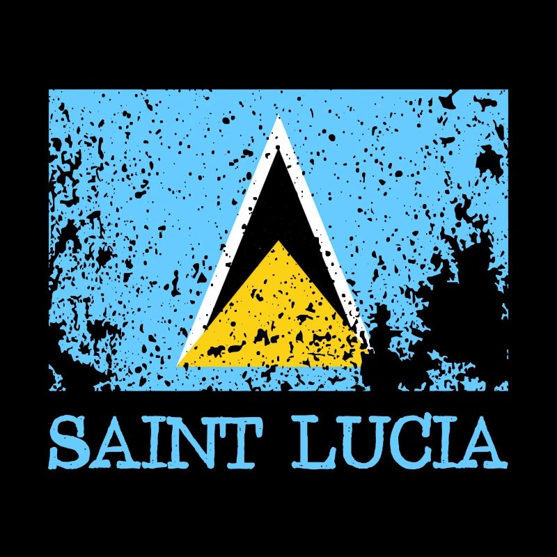 Drapeau grunge de Sainte-Lucie - Castries - Antilles