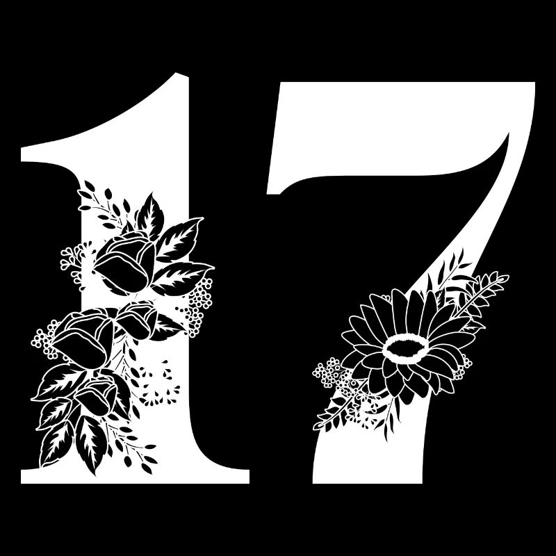 Nummer 17 Schwarze Blumen - 17. Geburtstag Blumen