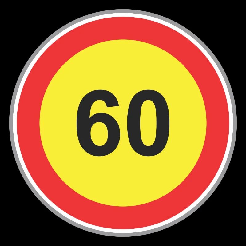 Signe de la route 60 de jaune