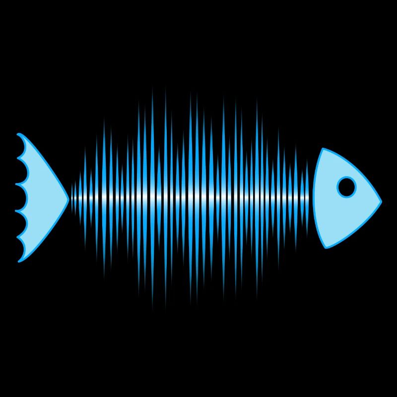 Fisch verstrahlt, Skelett, Frequenz, Musik, Kurve