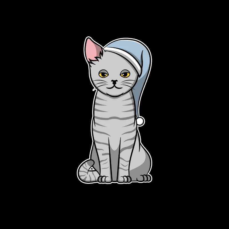 Schläfrige Katze Schlafmütze Geschenk
