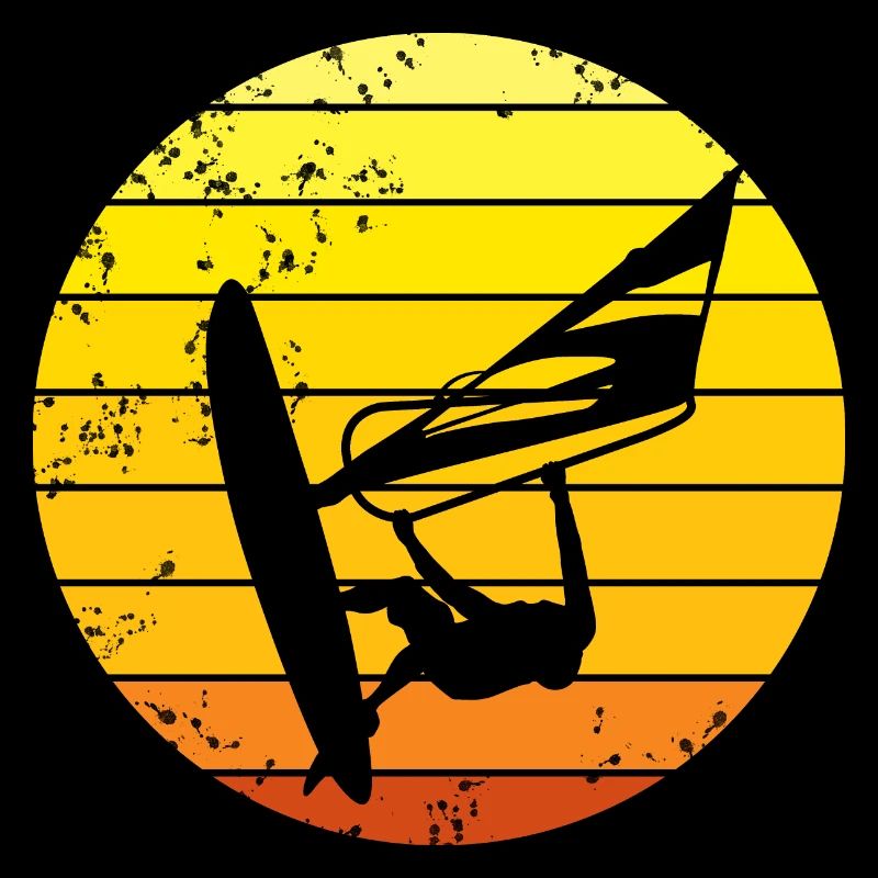 Windsurfer retro sunset
