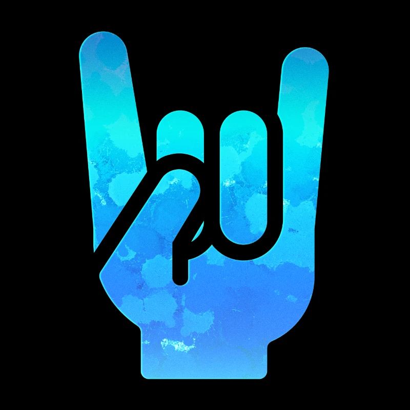 Rock Hand Geste Gassy Blue Rock 'N' Roll Gruß