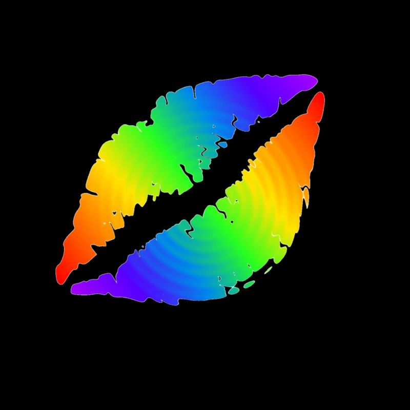 Baiser de couleur arc-en-ciel