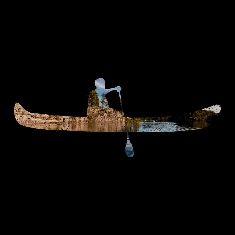 Cadeau d'amant de canoë d'art à double exposition