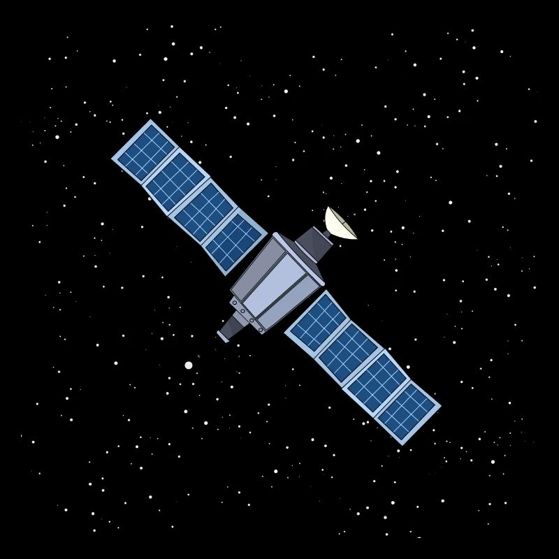 Schwebender Satellit