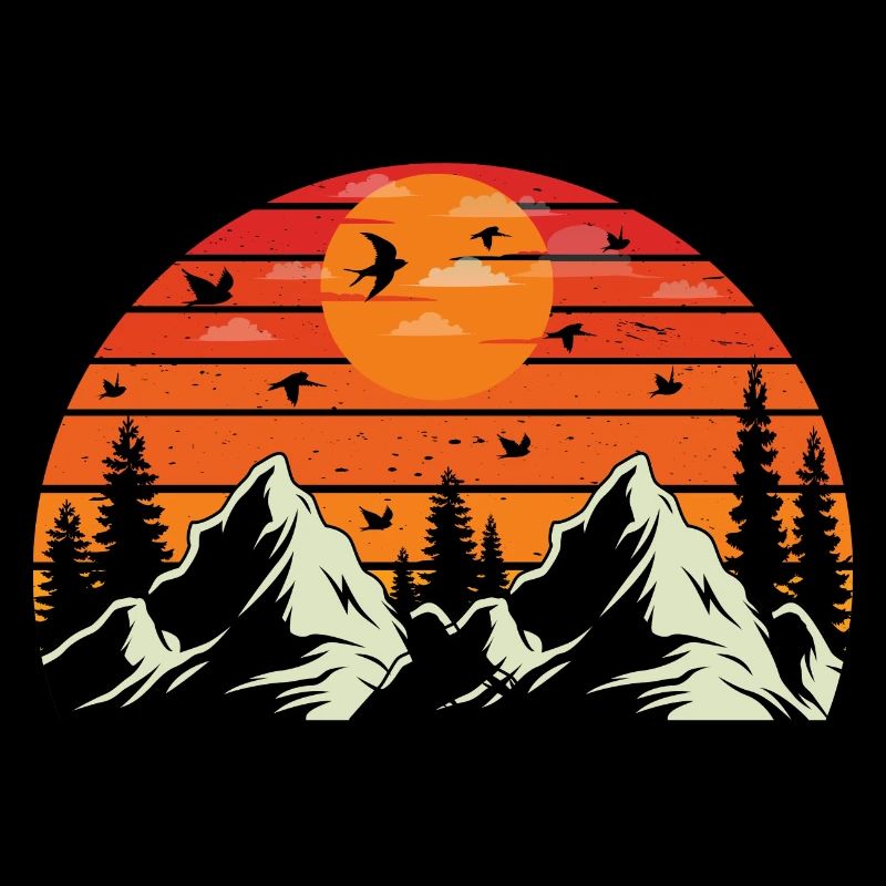 Hiking retro sunset hikers Wanderer