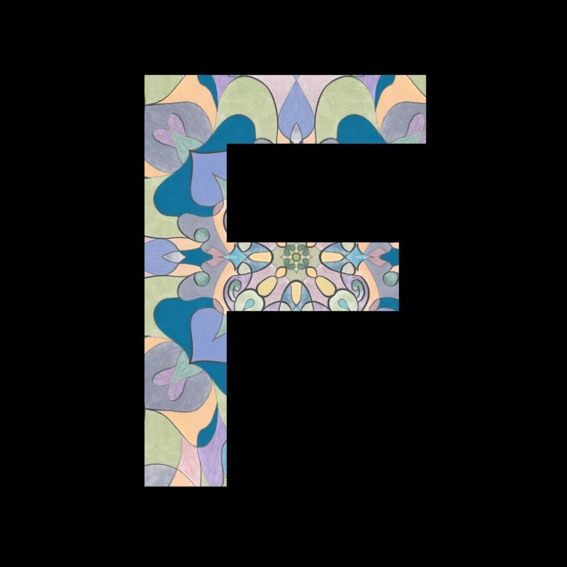 Buchstabe F im Mandala