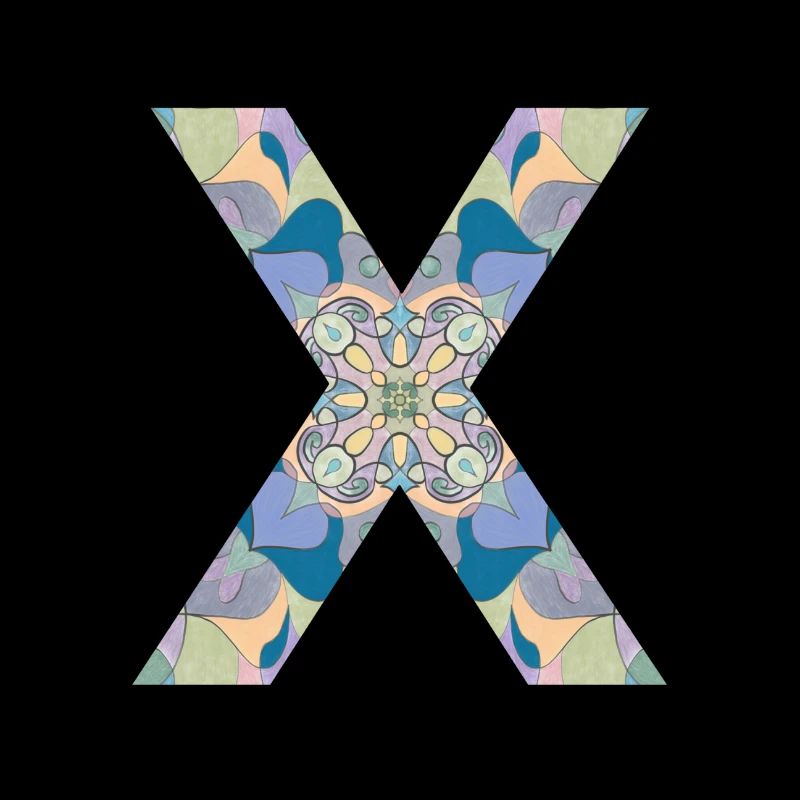 Buchstabe X im Mandala