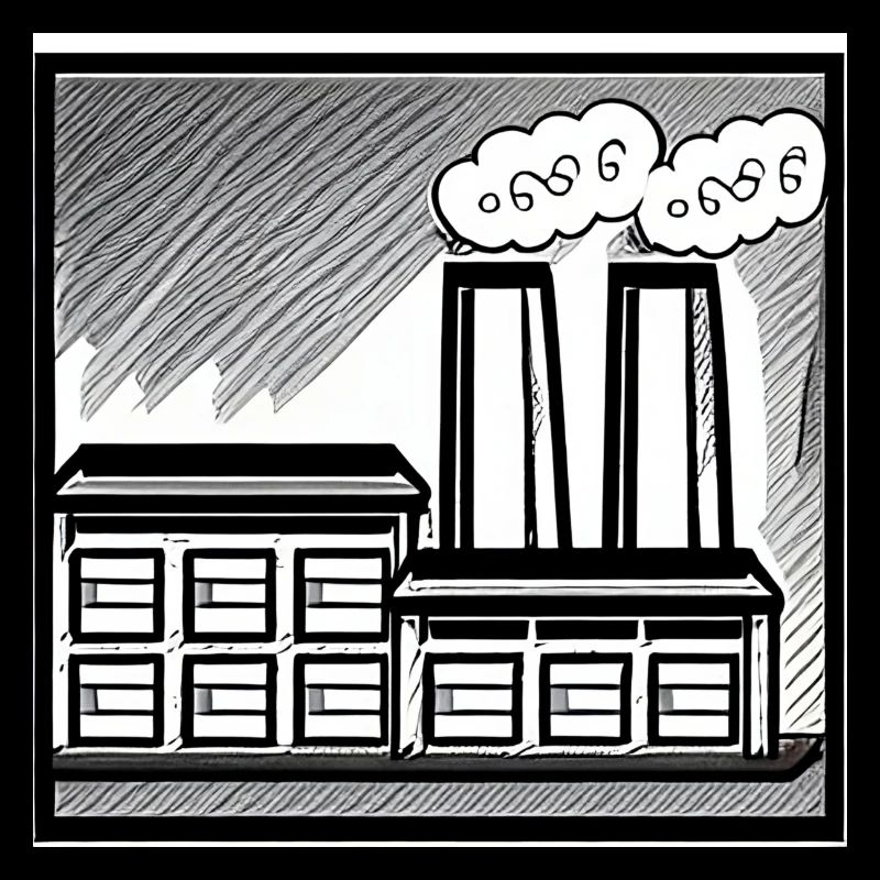 Fabrik mit Rauch