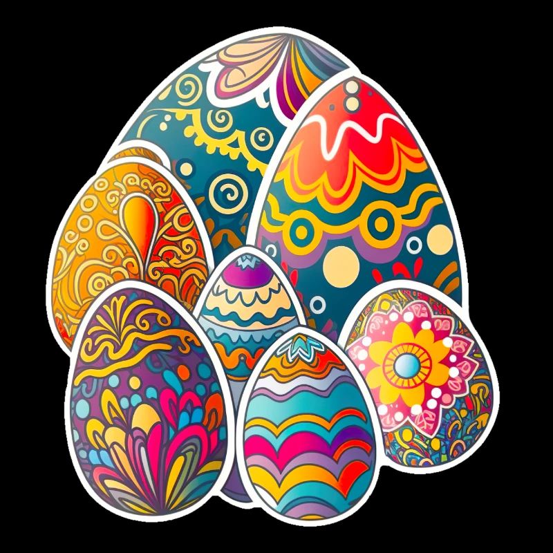 Frohe Ostereier Ostern bunte Eier Sticker Farben