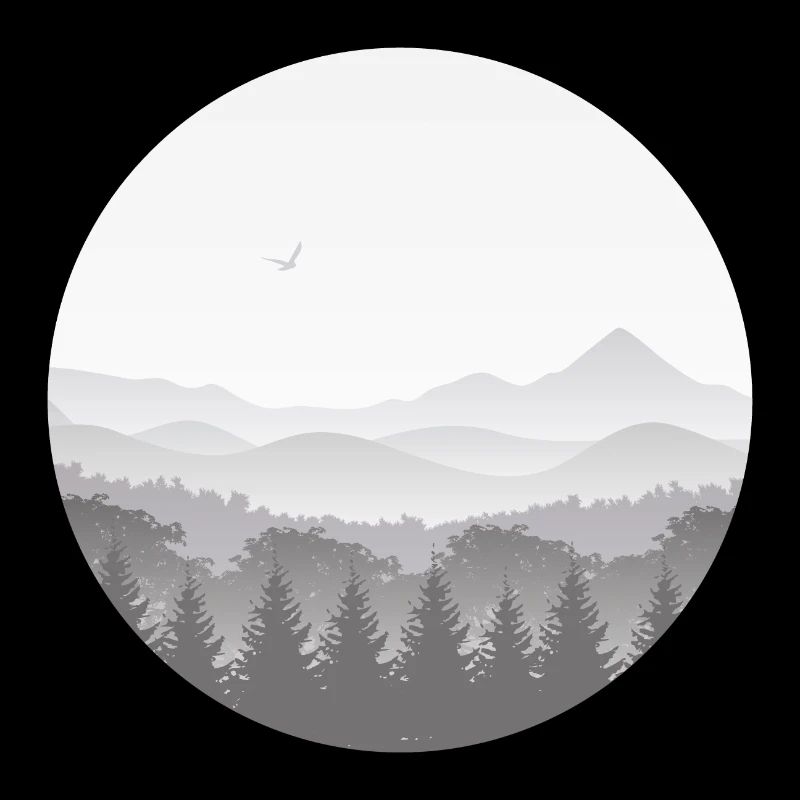 Des montagnes dans le brouillard