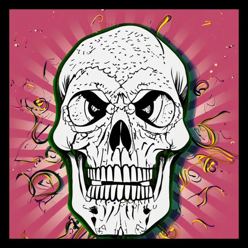 Skeleton head pop art