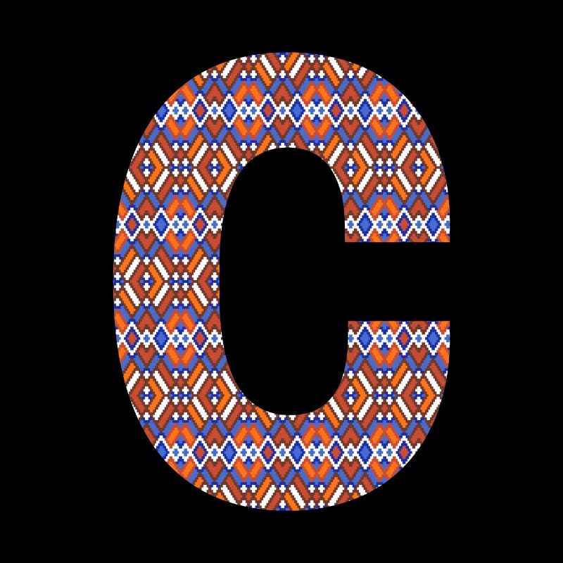 Monogram Letter C- geometric pattern
