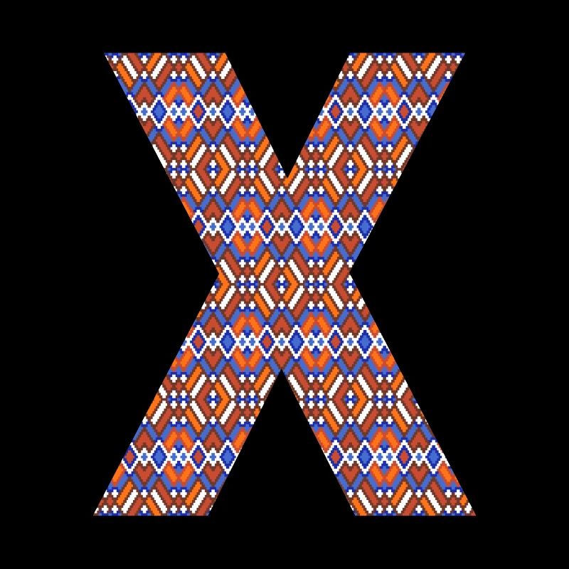 Monogramm Buchstabe X- geometrisches Muster