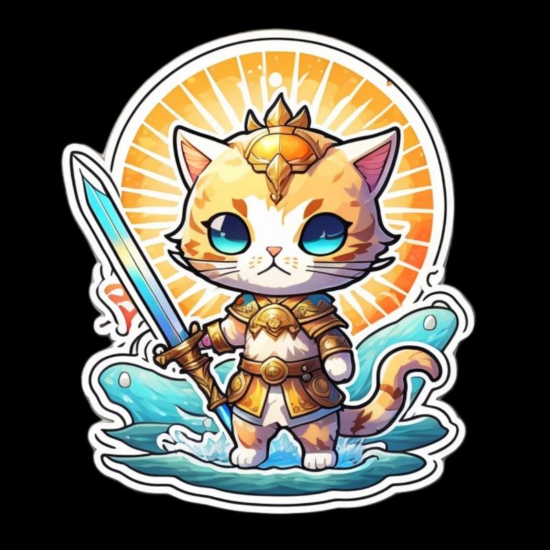 mignon chaton épée de la plage de l’été