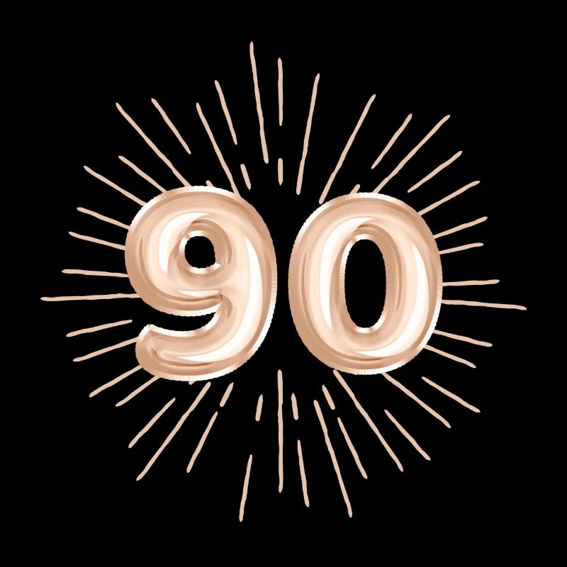 Number 90, gold, customizable