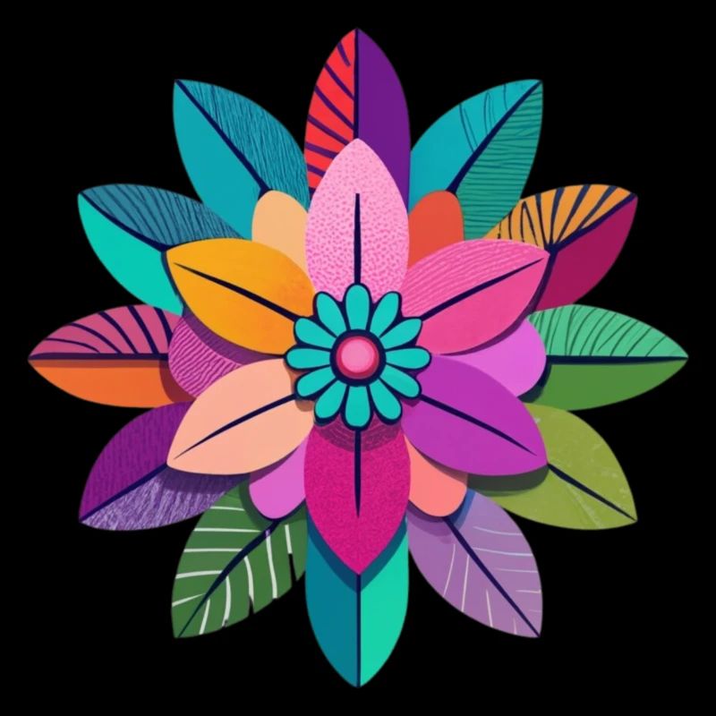 Buntes geometrisches Mandala-Blumenmuster