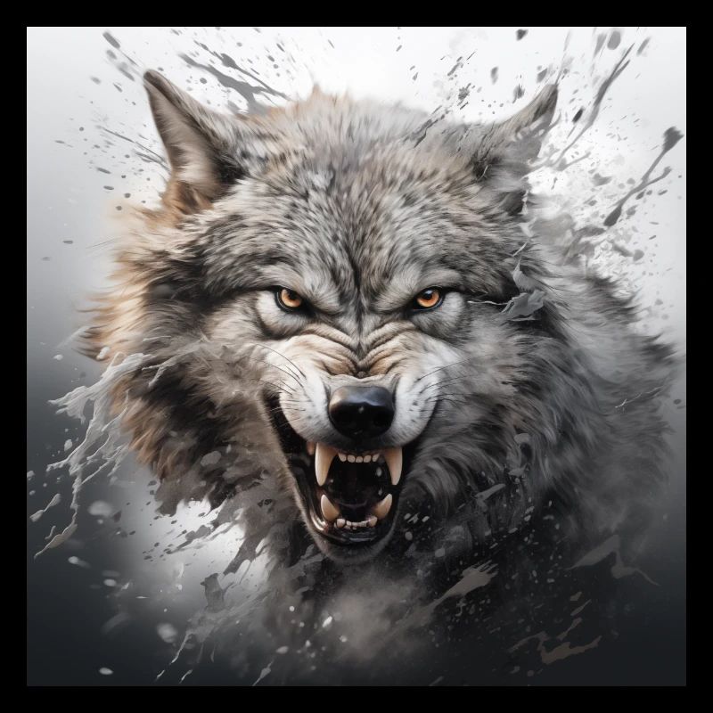 Loup avec brouillard