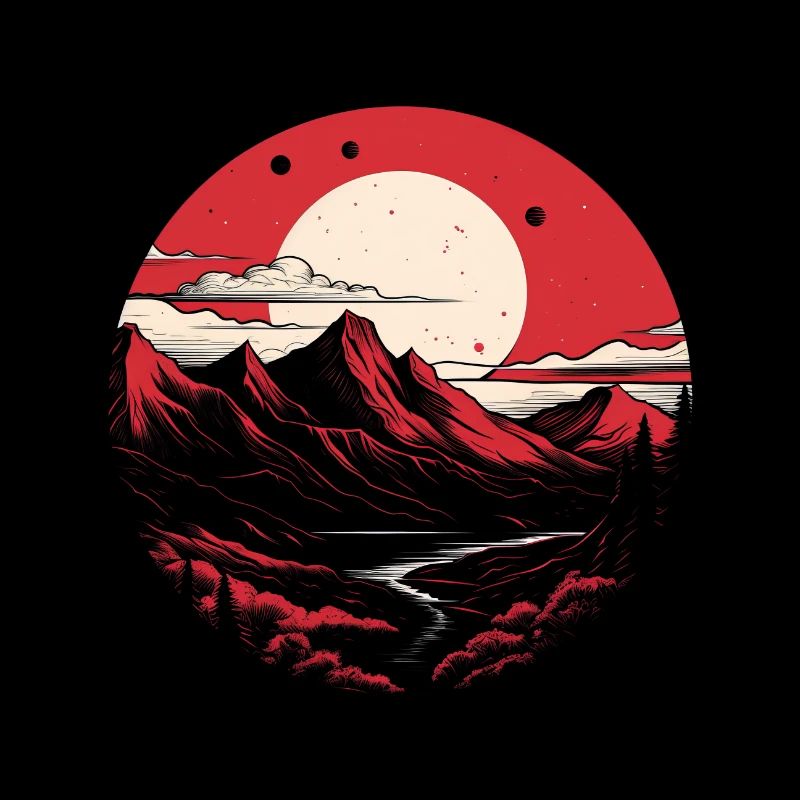 Full moon mountains