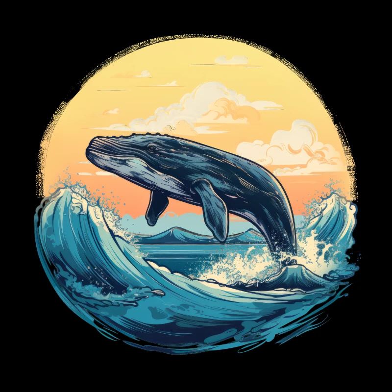 Baleine au coucher du soleil