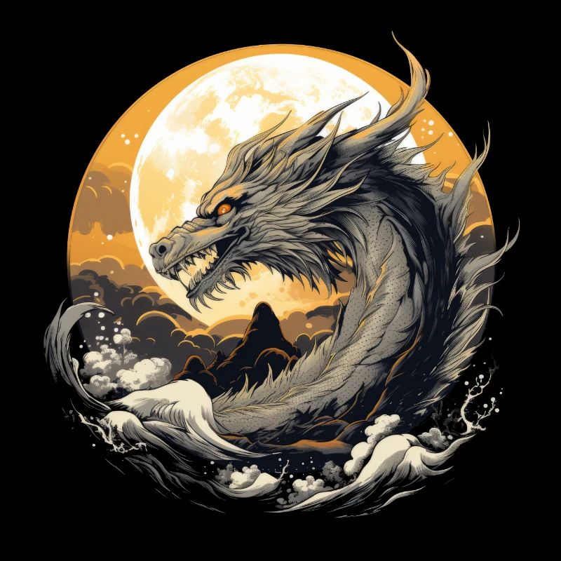 Dragon de lune dorée