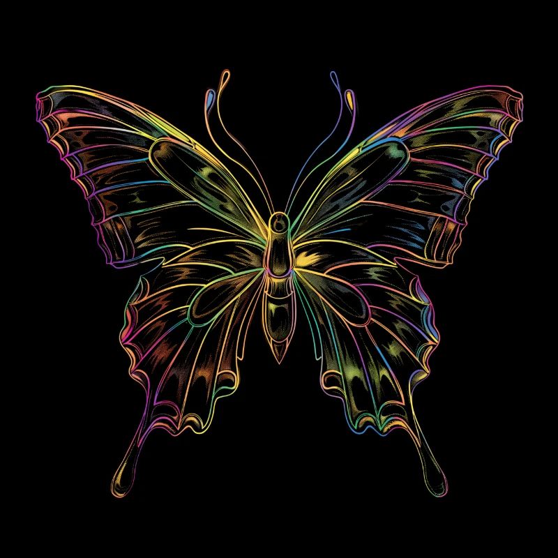 Papillon néon