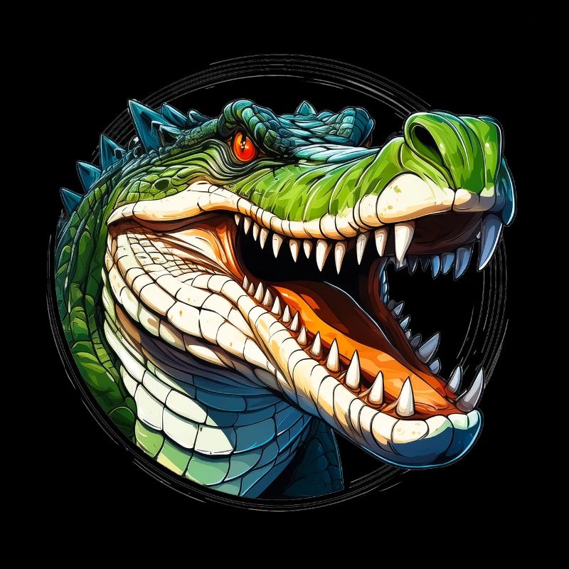 Wild angry animal pugnacious combative crocodile