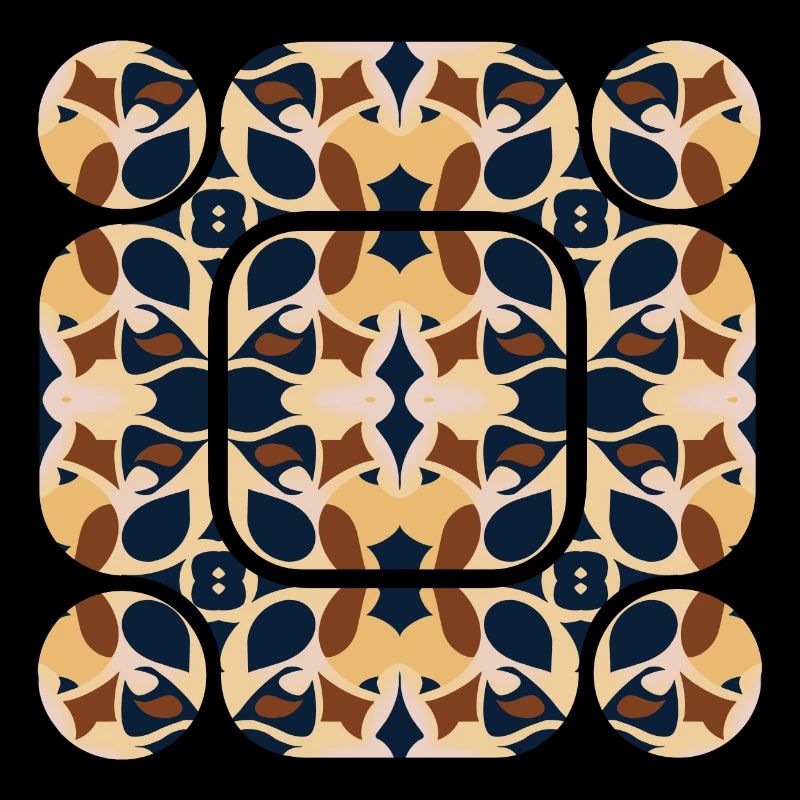 Navy Blue & Beige Abstract: Elegance & Calm