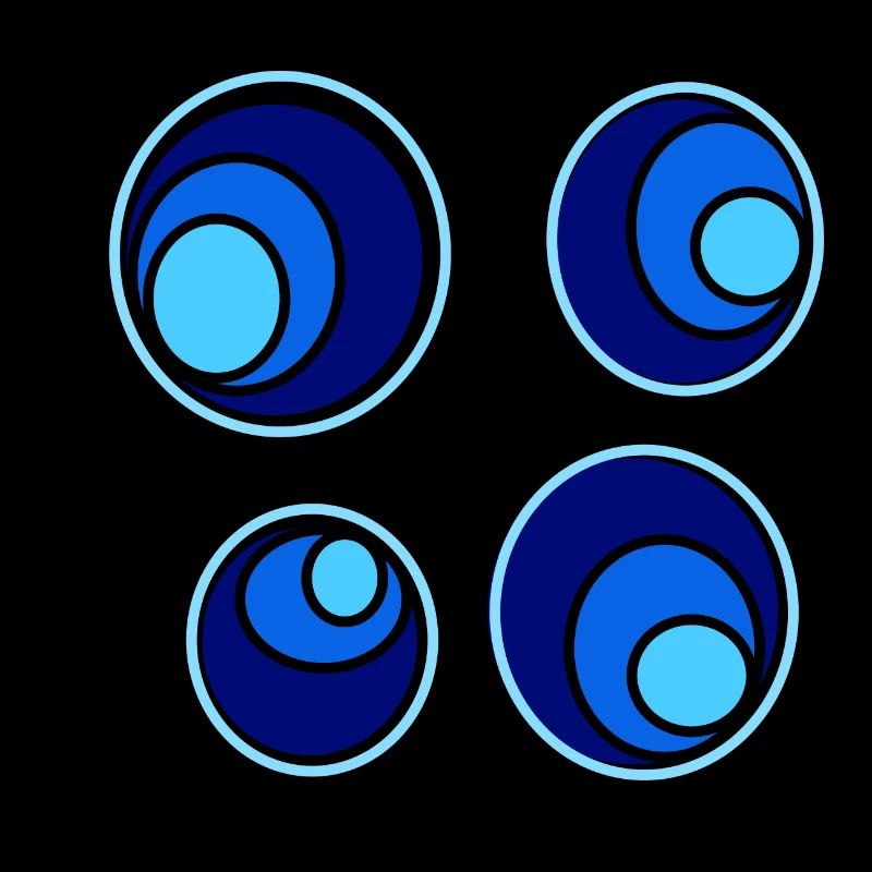 Cercles concentriques bleu et bleu clair
