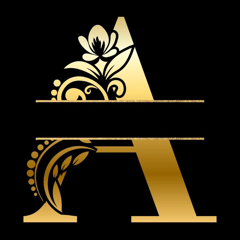 Personalisierter vergoldeter Blumenbuchstabe a - Geschenkidee