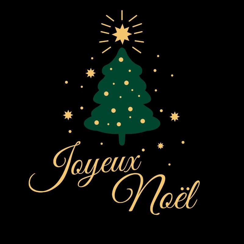 Simple Christmas Tree with Elegant Gold Text