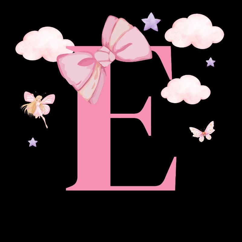 Buchstabe e rosa Wolken