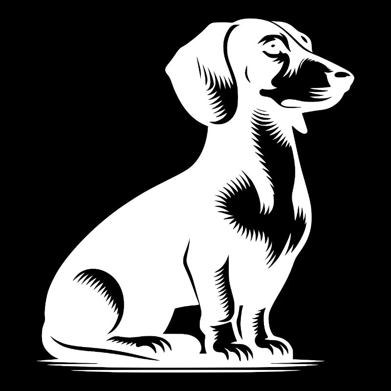 Dessin de teckel vintage de chien de chasse classique