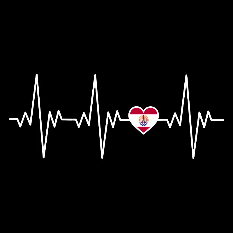 French Polynesia heartbeat ECG gift