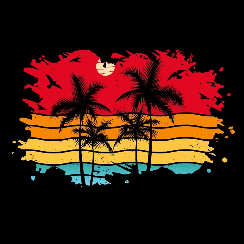 Sunset beach summer gift beach retro