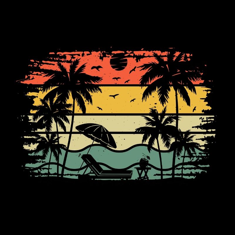 Sunset beach summer gift beach retro